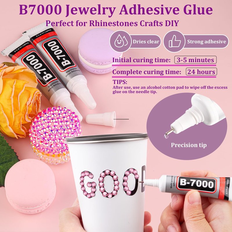Skiennix 25000Pcs Resin Rhinestones - Dark Pink Flatback Gems for DIY Crafting | 2-6mm Mixed Sizes