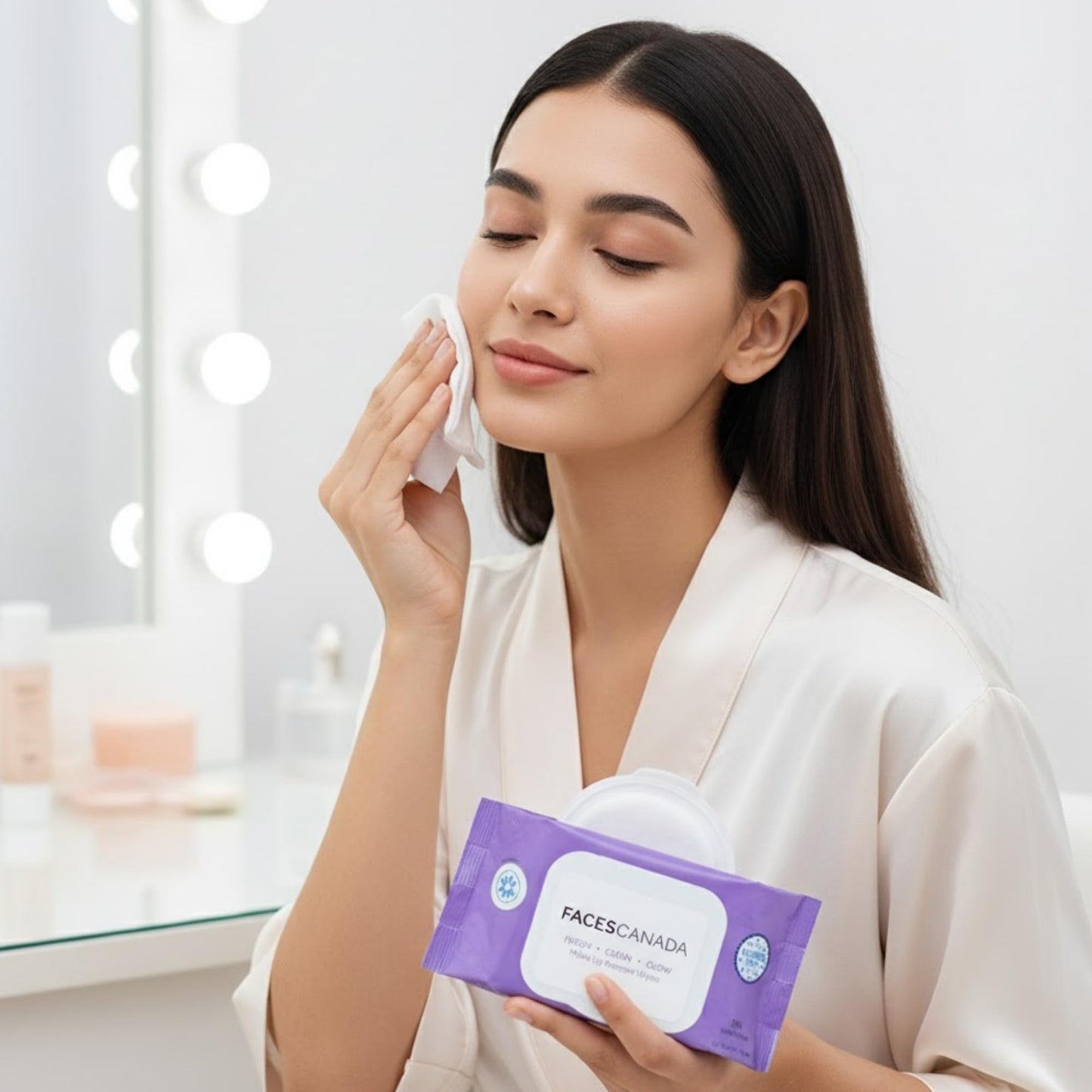 FACESCANADA Fresh Clean Glow Makeup Remover Face Wipes | Gentle Facial Towelettes | Ultra Soft | Removes Oil, Dirt & Makeup | Alcohol Free (30 Wipes)