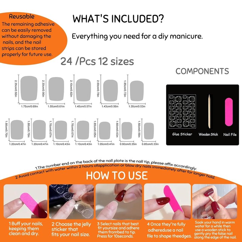 French Tip Press-On Nails - 24 Pcs Medium Almond with 5D Flower Pearls | Pink Glossy Full Cover