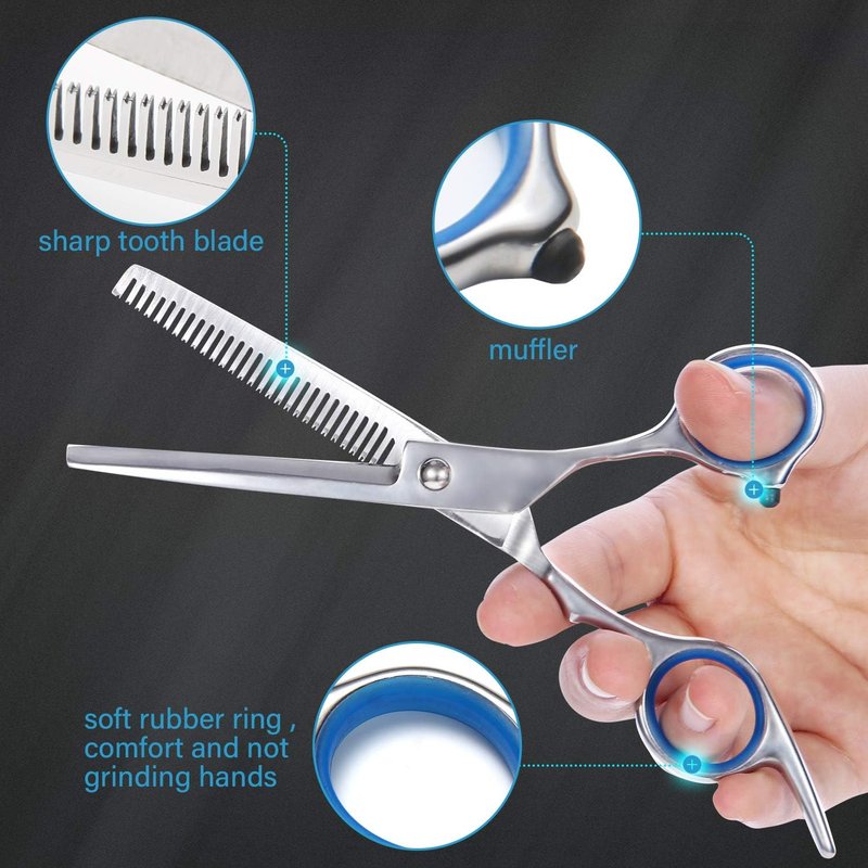 Regine Switzerland Haircut Scissors Kit - 11-Piece Professional Set with Thinning Shears, Comb & Cape