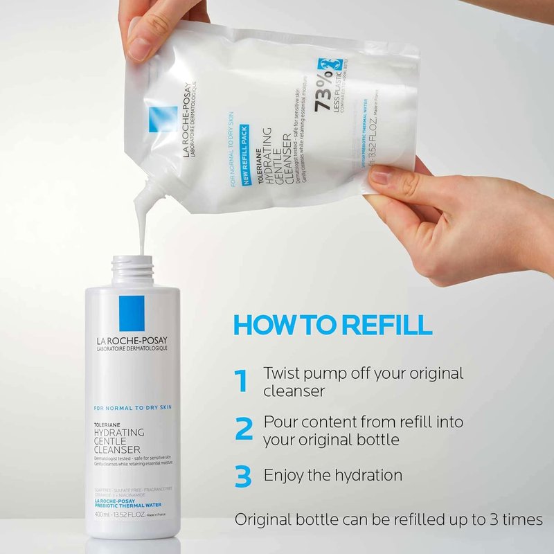 La Roche-Posay Toleriane Hydrating Face Cleanser | Gentle Daily Wash with Niacinamide & Ceramides for Dry to Normal Skin