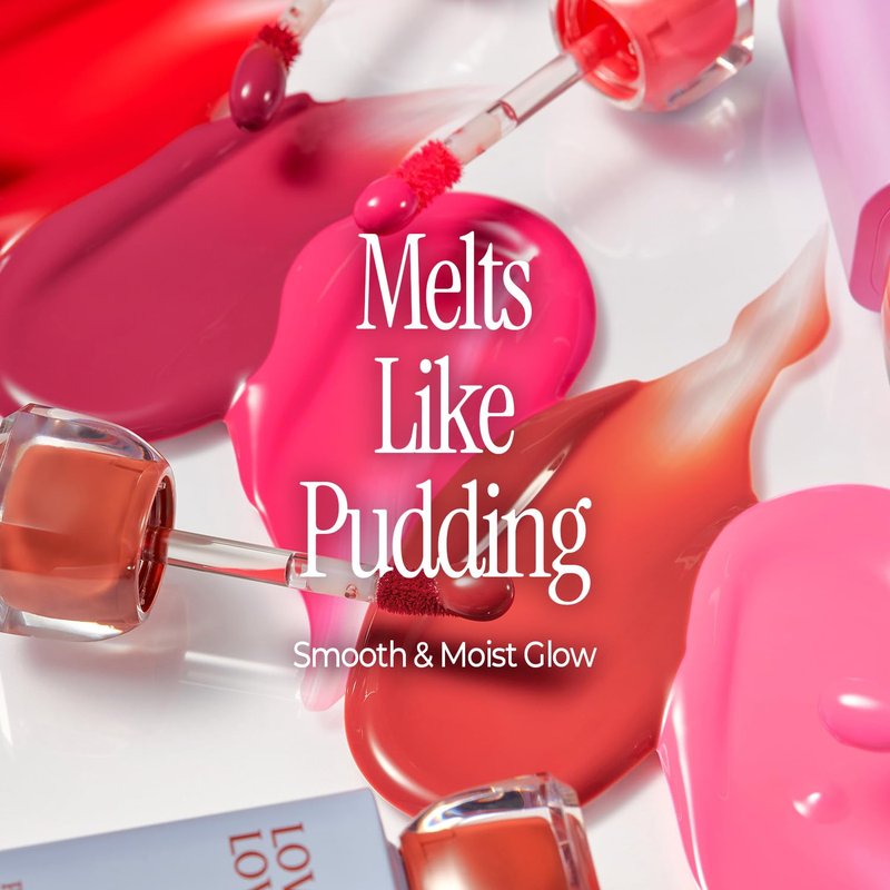 LOVB Pudding Glow Korean Lip Tint - Natural Long-Lasting Lip Stain | Non-Sticky & Lightweight | 0.14 oz (07 Coco Rose)