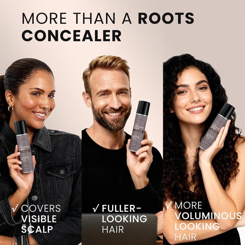 Root Touch Up Hair Color Spray - Temporary Gray Coverage | Ammonia-Free, Quick Drying, Water-Resistant, Black