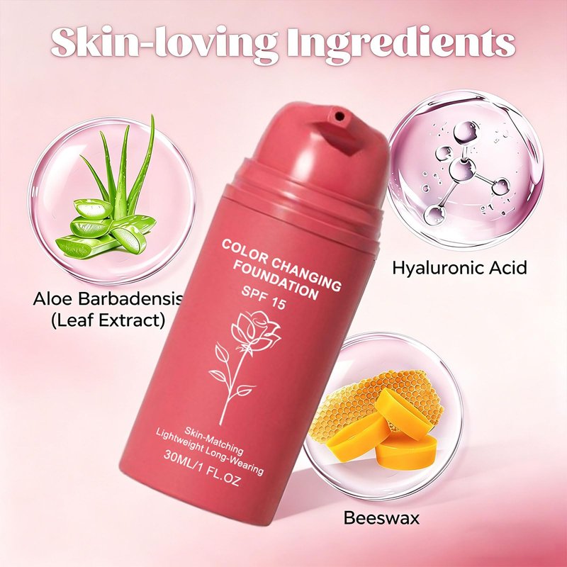 Korean Color Changing Foundation, Foundation For Mature Skin, Automatically Adjusts Makeup Application, Concealing Fine Lines And Wrinkles, Moisturizing And Hydrating. (1PC)