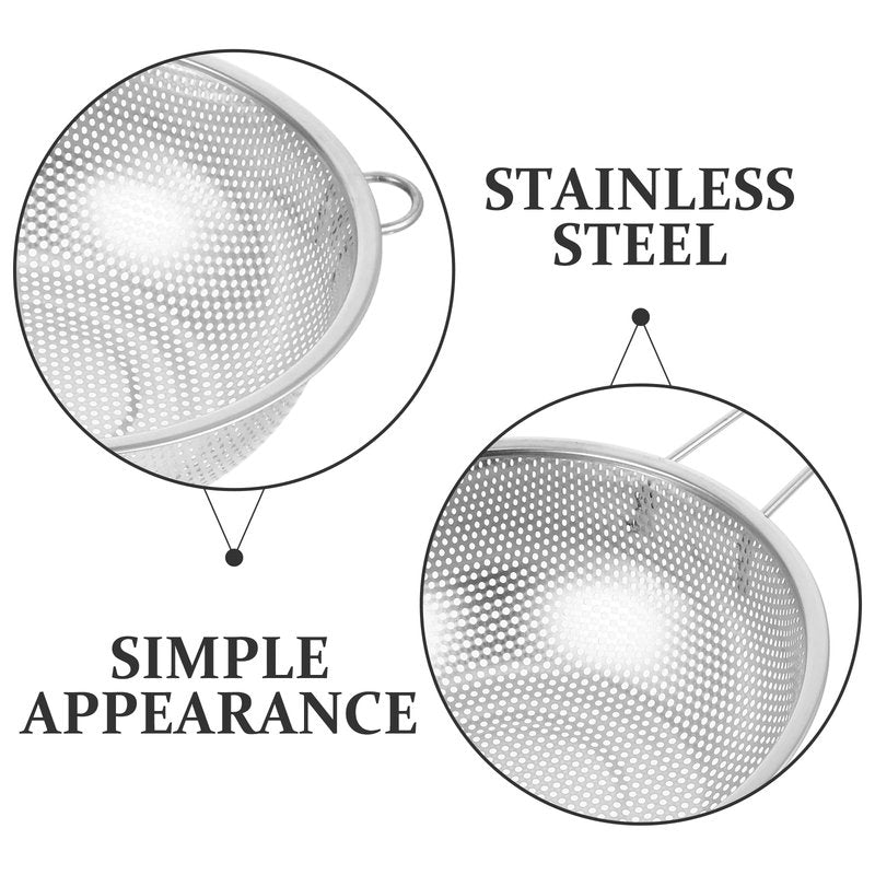 Colander Basket Single Handle Kitchen Strainer Fried Food Vegetables Fruits Fine Mesh Filter Cooking Rinsing