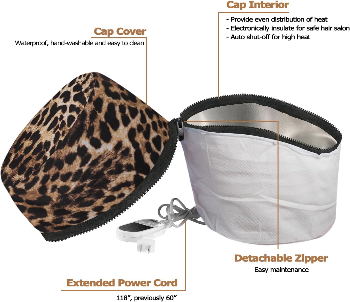 VICARKO Hair Steamer - Deep Conditioning Treatment with 10 Heat Levels | 118” Power Cord & Heating Cap