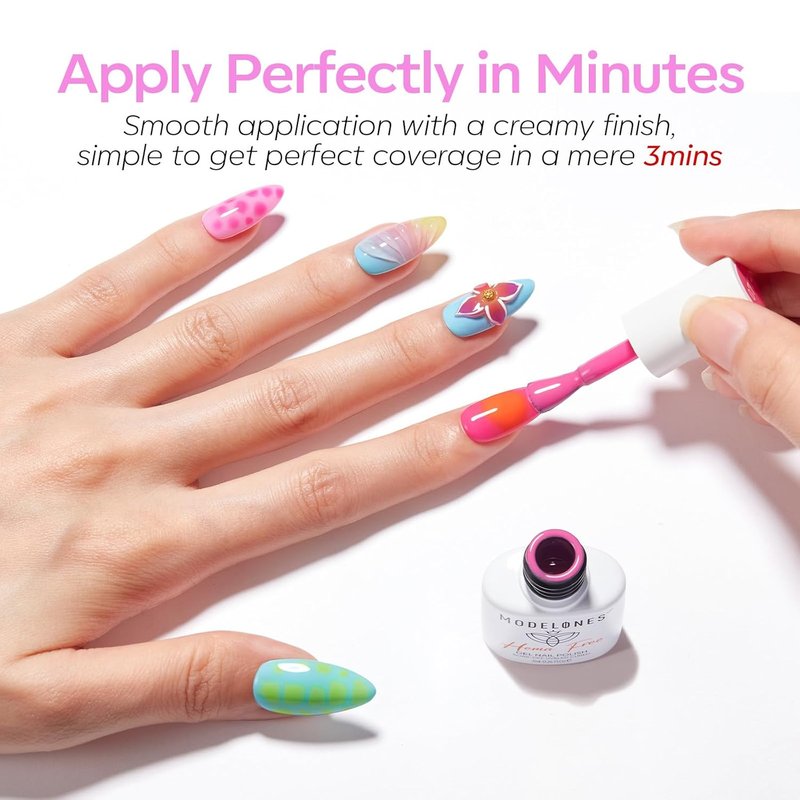 Modelones Neon Gel Nail Polish Set - Hema-Free 6 Vibrant Colors for Summer Nail Art | LED DIY Kit
