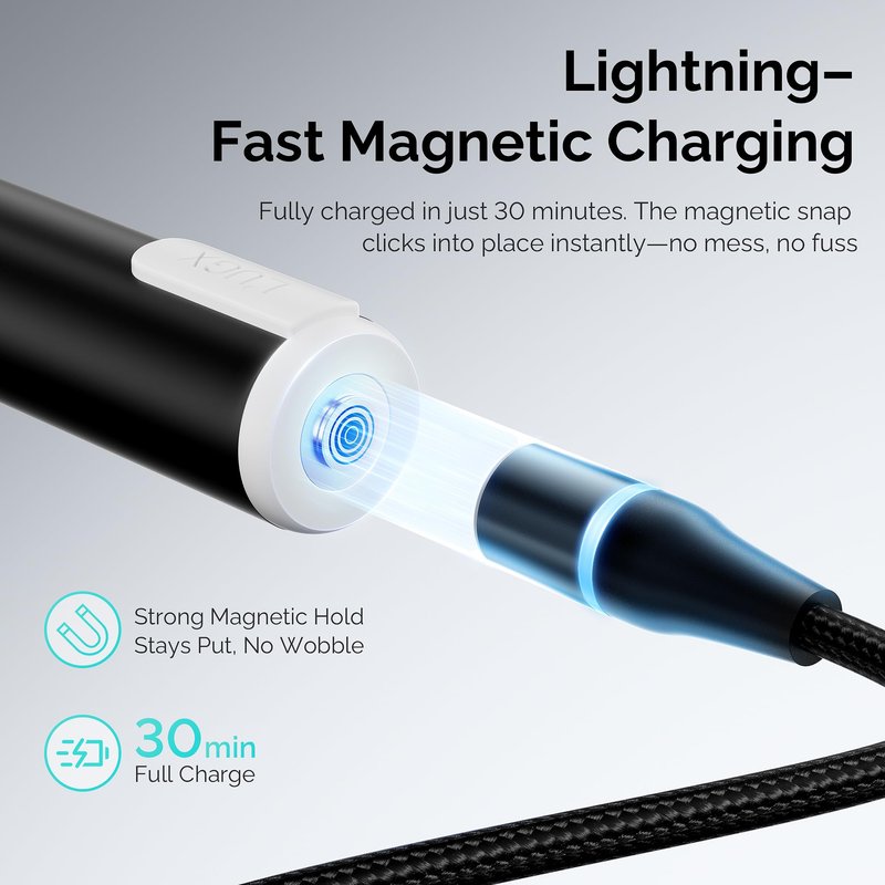 L'UGX Handheld uv Light for Gel Nails with Magnetic Fast Charging – High Power Portable LED Nail Lamp for Gel Polish, Cordless Nail Dryer for Salon & Home-Black