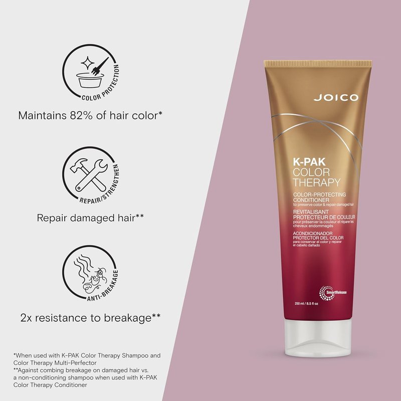 Joico K-PAK Color Therapy Conditioner - Color Protection & Shine Boost | Repair Damaged Hair with Keratin & Argan Oil