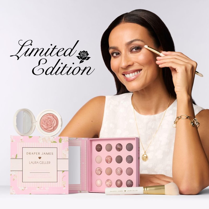 LAURA GELLER NEW YORK Angled Blush Brush - Sculpting & Blending Brush for Blush, Bronzer & Contour - Soft Vegan Bristles - Draper James Limited Edition