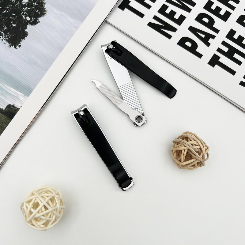 Black 2PCS Large Nail Clippers Set – Premium Stainless Steel Curved Blade Fingernail & Toenail Trimmers