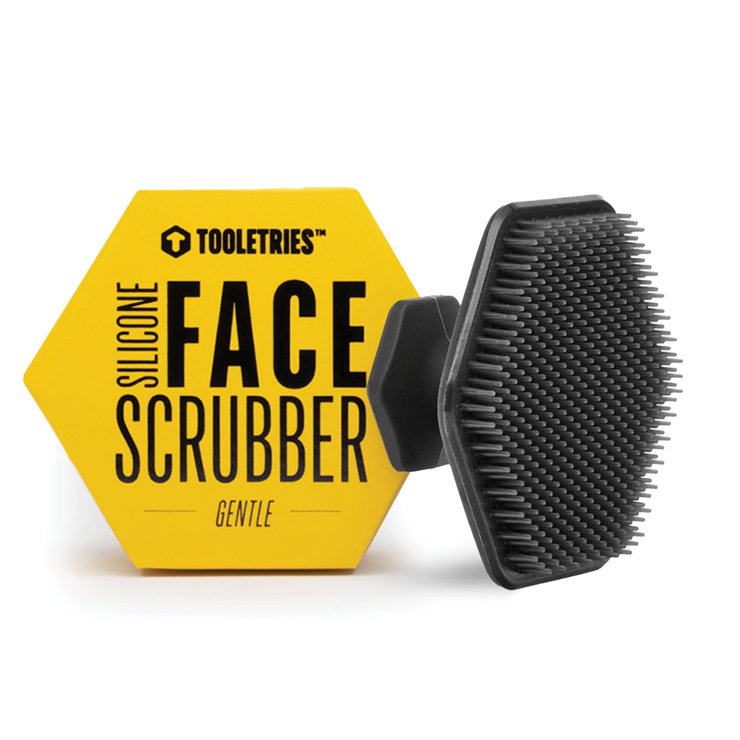 TOOLETRIES Premium Silicone Face Scrubber for Men & Women, Gentle Facial Cleansing Brush & Exfoliator, Deep Pore & Dead Skin Removal, Soft Touch Massager, Quick-Drying & Hygienic - Charcoal
