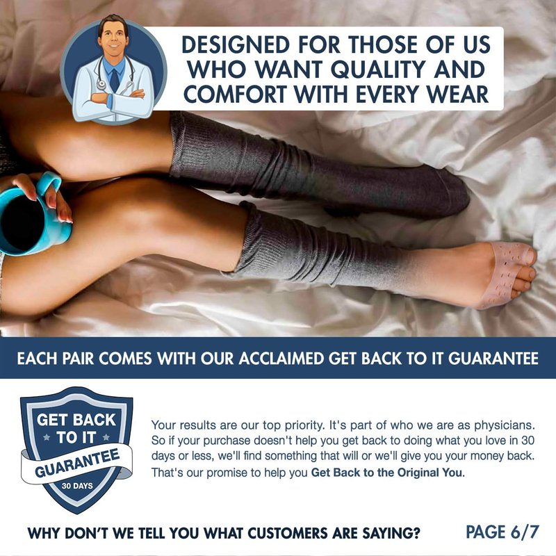 Dr. Frederick's Original Moisturizing Gel Socks - 2 Pairs - Silicone-Feel Socks for Dry Cracked Feet Women & Men - Foot Moisturizing Socks for Cracked Heel Treatment - Day & Night Spa Socks