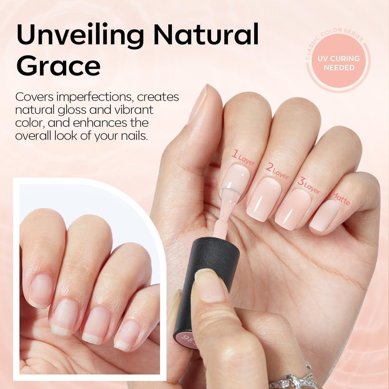 modelones French Tip Gel Nail Polish Set 2 Pcs 15ml Milk White and Nude Pink French Manicure Kit Jelly Nude Soak Off UV Natural Base Color Gel Polish Nail Art Home DIY Gift for Women