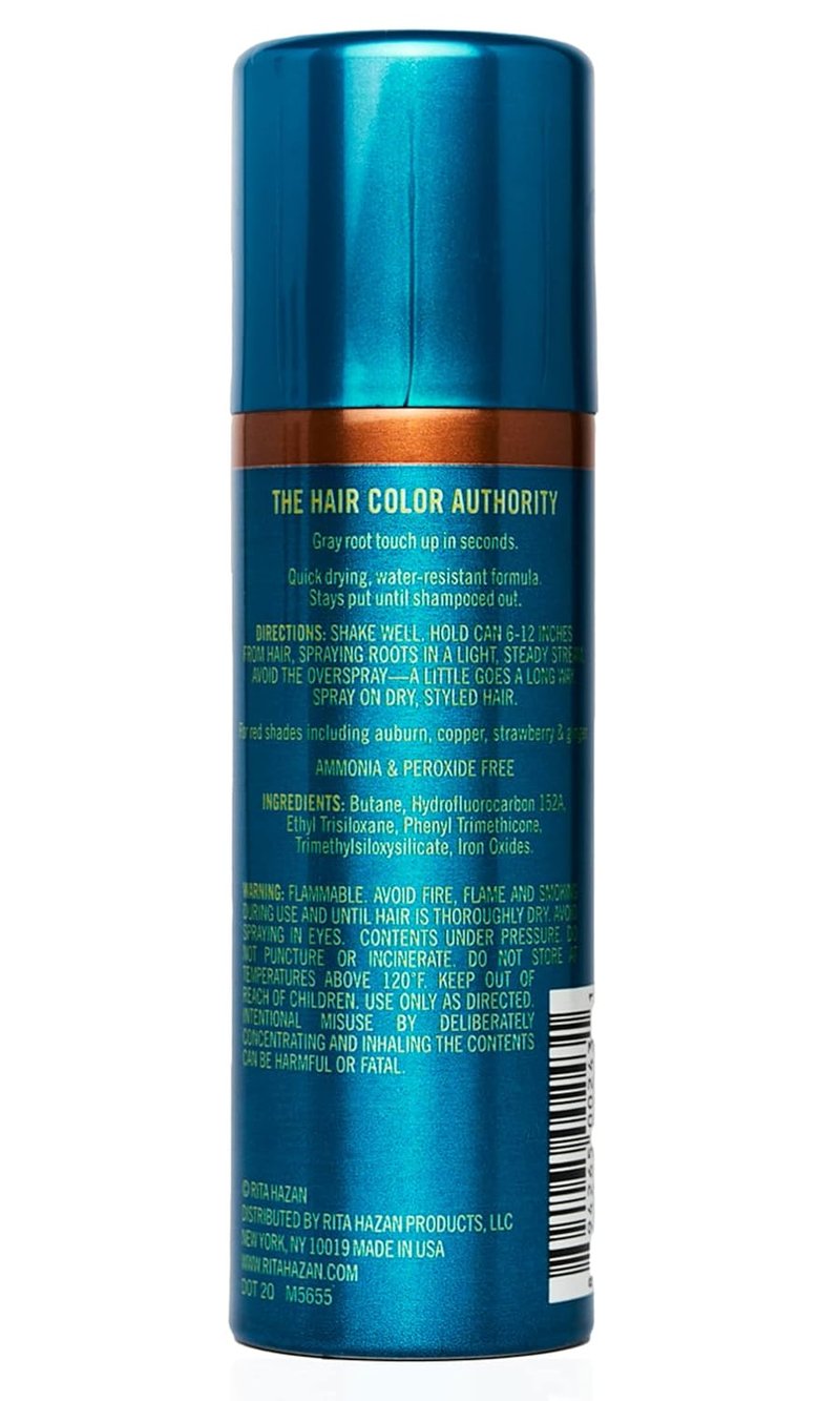 Rita Hazan Root Concealer Touch Up Spray - Instant Gray Root Coverage - Quick Drying, Water-Resistant - 2 oz Temporary Hair Color Spray