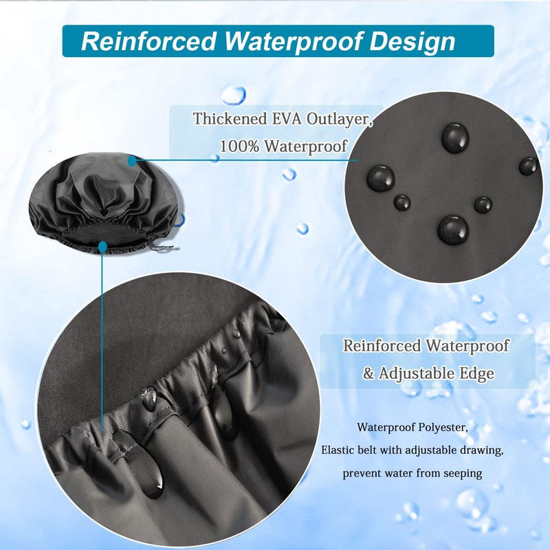 Sheomern 3 Pcs Super Jumbo Adjustable Satin Lined Shower Caps for Long Hair & Braids, Extra Extra Large Shower Cap for Women & Men, XXL Shower Cap with Waterproof Edge for Dreadlocks, Locs (Black)