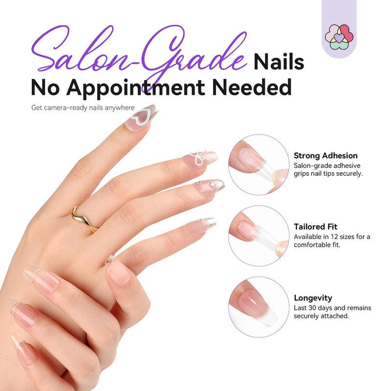 SAVILAND Advanced Gel Nail Kit: Salon Grade Nail Kit with Portable Light Short Coffin Nail Tips 500 Pcs 12 Sizes 30 Days Long-Wear Nail Kit Acrylic Set with U V Nails Glue Nail Lamp Drill DIY At Home