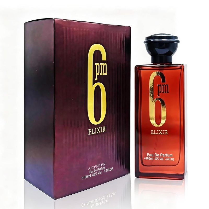 A CENTER 6PM Elixir Men's Eau de Parfum - Warm Woody Cologne | Long-Lasting Amber Tobacco Scent, 3.4 Fl Oz