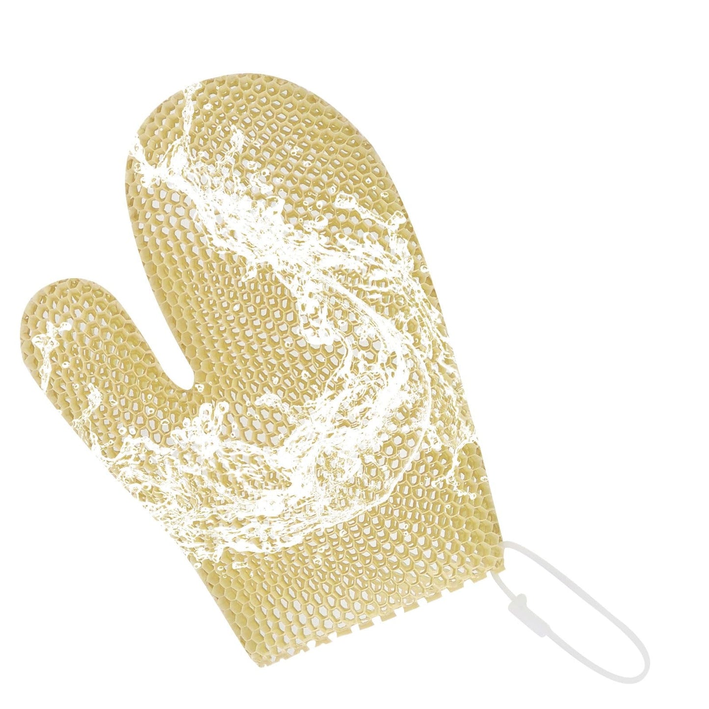 Honeycomb Exfoliating Bath Gloves - Microfiber for Enhanced Blood Circulation & Soft, Smooth Skin for All Skin Types (Yellow - Glove)