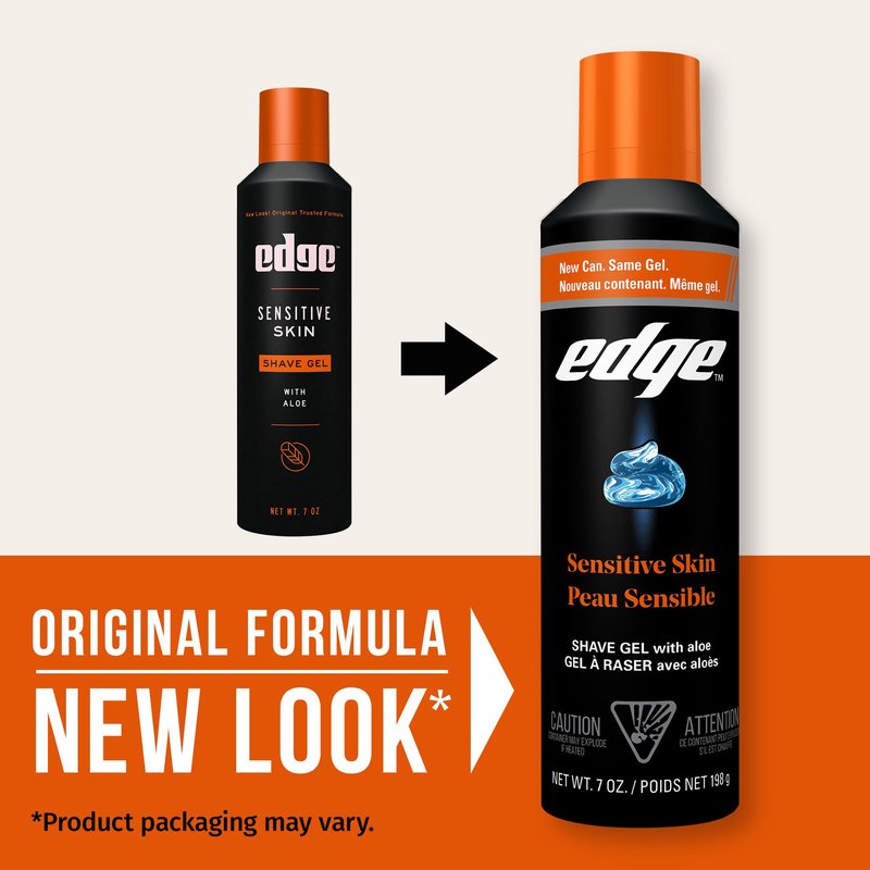 Edge Shaving Gel for Men, Sensitive Skin with Aloe, (6 Pack) - Shave Gel For Men That Moisturizes, Protects and Soothes To Help Reduce Skin Irritation