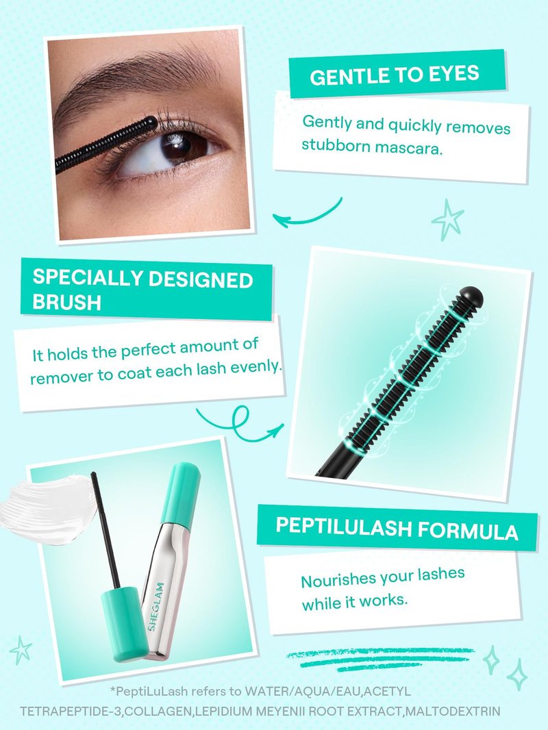 SHEGLAM Lashlighter EZ Remove Lash Treatment Gentle Mascara Remover for Waterproof Mascara