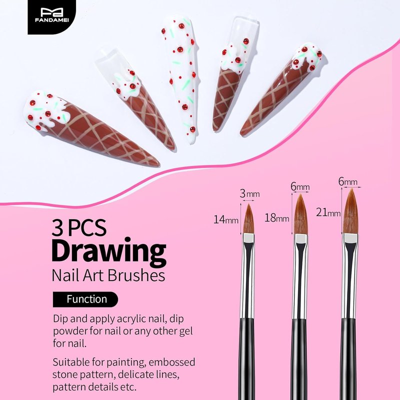 Nail Art Brushes Set - 11PCS Professional Nail Design Tools with Stand & Dotting Tools | Perfect for Creative Nail Painting