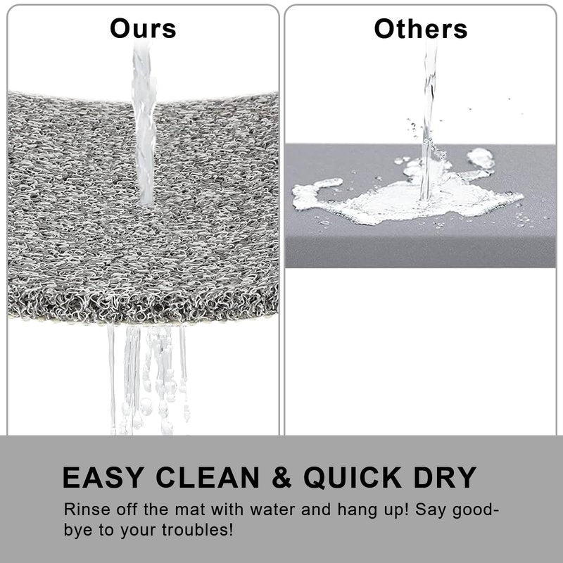 Nonslip Bathtub Mat, Anti Slip Bath Mat 0.6" Extra Thick, Quick Dry Bath Tub Anti Slip Shower Mat, Loofah Non-Slip Bath Mat for Tub Bathroom Pool Kitchen Entryway Home Hotel(Grey 16x39)