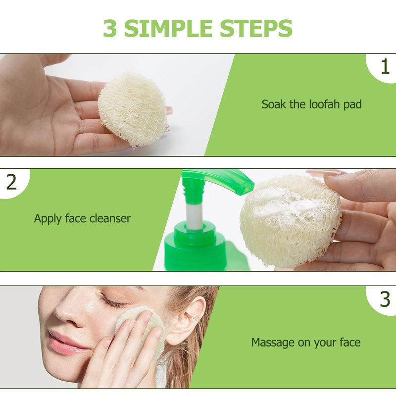 CINDALOG 36 Pack Natural Loofah Sponge Exfoliating Face Pads, Facial Body Scrubbers Pad, When Bath Shower and Spa, Loofa Sponges Brush Scrub, Bulk Loofahs Scrubber, Cleansing Skin for Women and Men