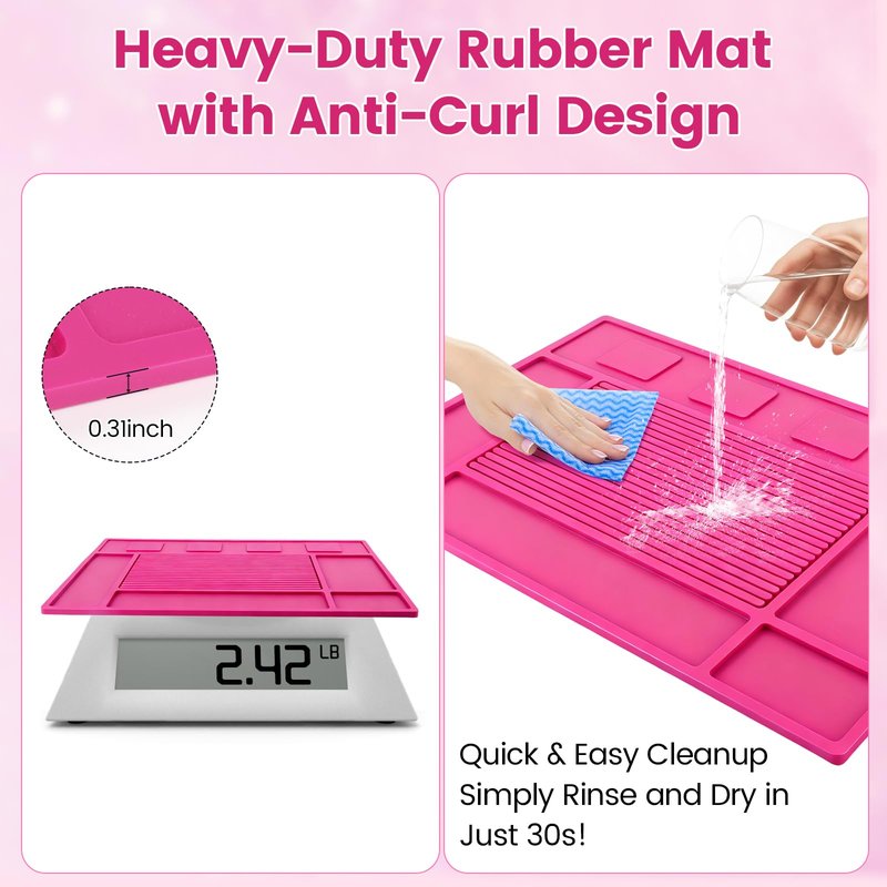 ASTONFOG Magnet Barber Mats for Clippers, Barber Station Organizer Mat with 4 Magnets, Barber Matt Organizer Station, Professional Anti-Slip Heat-Resistant Silicone Pad for Hairstylist