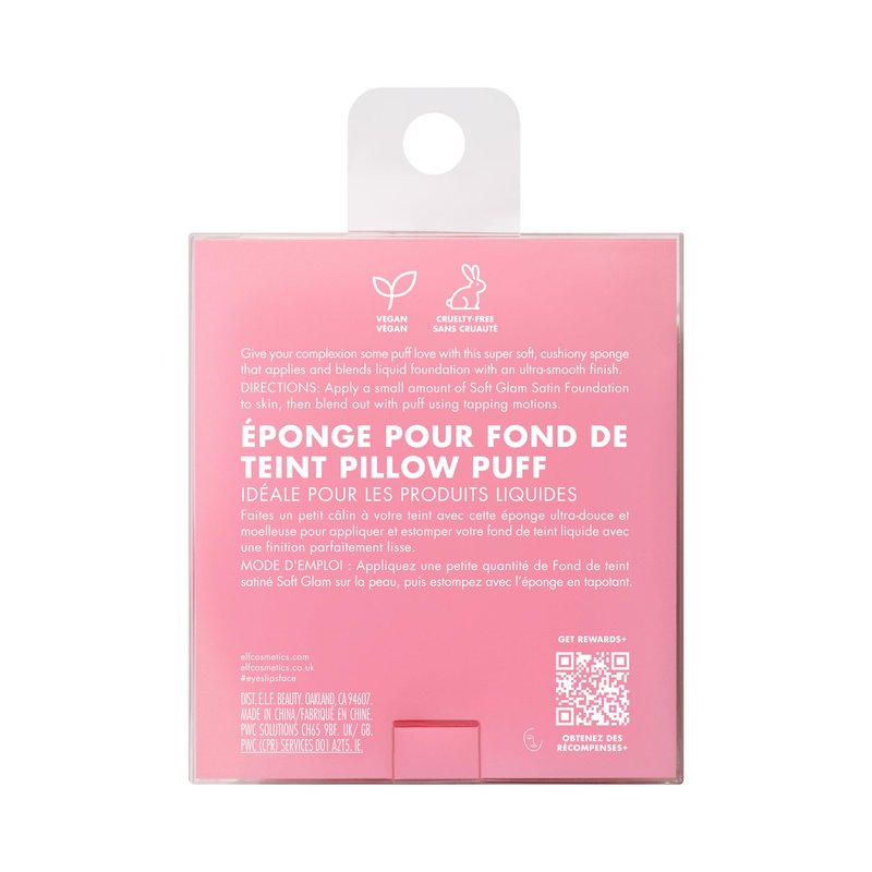 e.l.f. Pillow Puff Foundation Sponge, Bouncy, Ultra-Soft Foam Makeup Sponge For Liquid Foundation, Creates An Airbrushed Finish, Vegan & Cruelty-Free