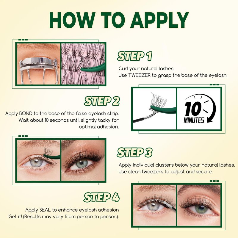 KEYYOU Lash Cluster Glue,New Lash Bond and Seal Waterproof for Eyelash Clusters,72Hours 2-in-1 Super Hold Long-Lasting Non-Irritating for DIY at Home(Black Bond,10ML)