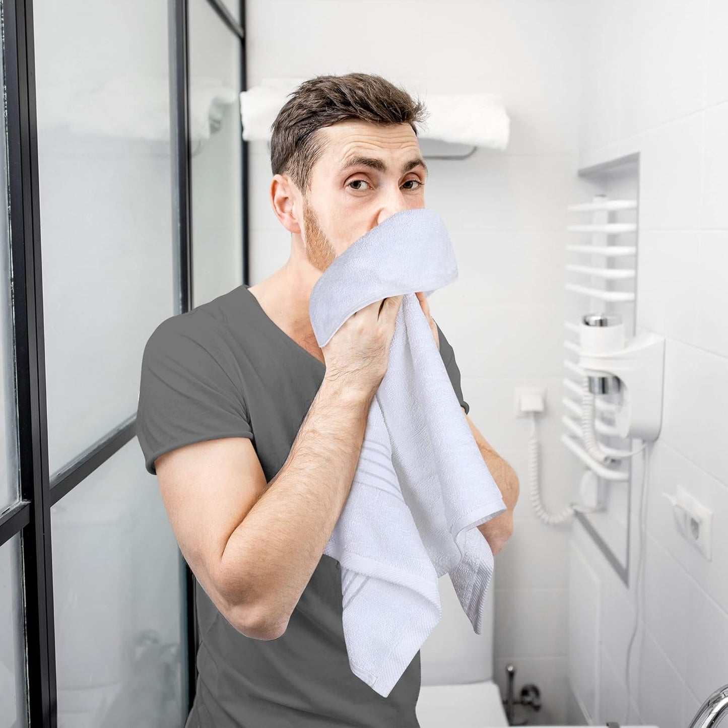 Utopia Towels | 6-Piece Premium Hand Towel Set - 100% Ring Spun Cotton, Lightweight & Highly Absorbent, White, 16x28 Inches
