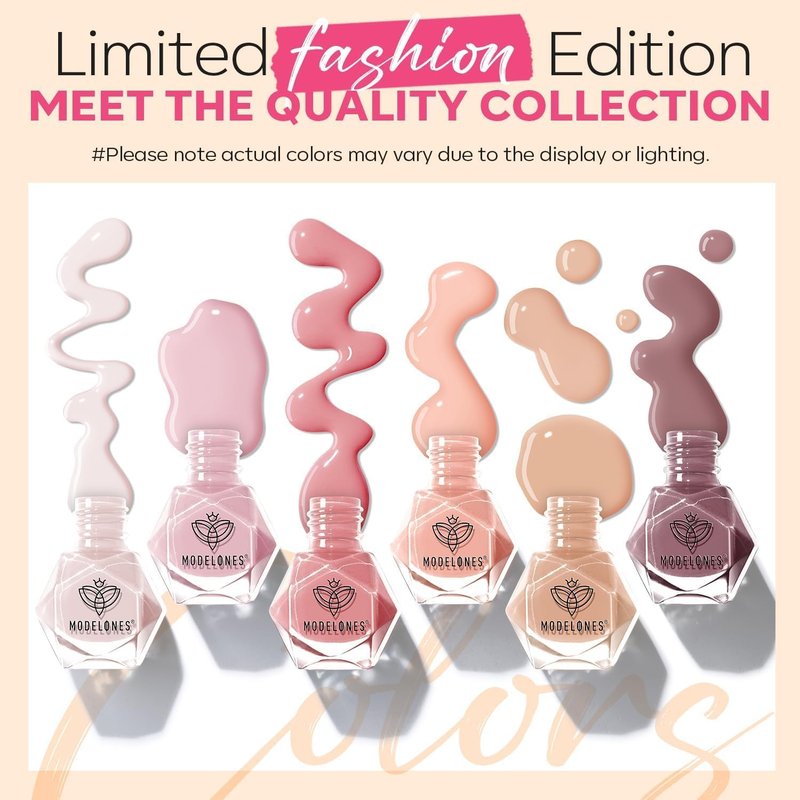 modelones Nail Polish Set 6 Colors Nude Nail Polish Pastel Set Red Pink Quick Dry Spring Summer Nail Polish 5ml (Pastel Nude Set)