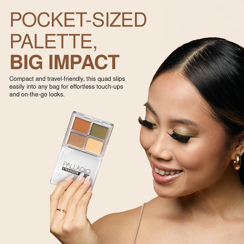 Palladio Eyeshadow Quads - Velvety Matte & Shimmer Palette | Talc-Free, Creamy Formula, Ballerina Color