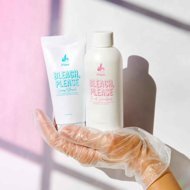 ARCTIC FOX Hair Lightening Kit - Vegan Cream Bleach with 35 Volume Developer & Gloves | Infused with Acai & Cocoa