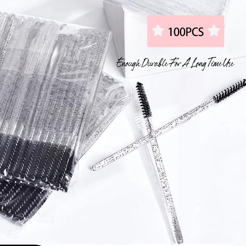 Corconess 100Pcs Mini Spoolies For Eyelash Extensions,Disposable Lash Spoolies Micro Eyebrow Brush Eyelash Spoolies Mascara Wands Lash Tech Supplies