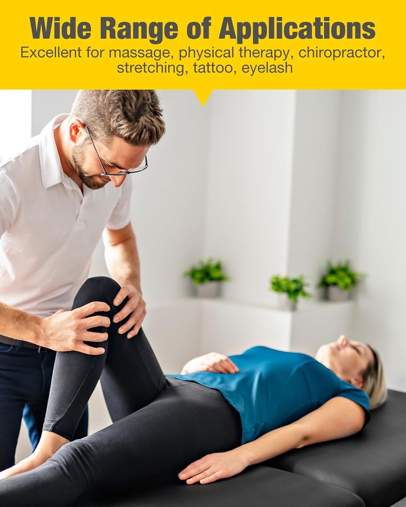 Portable Massage Table - Professional Spa & Salon Bed | Adjustable Height, 84" Long, 500 LBS Capacity, Black