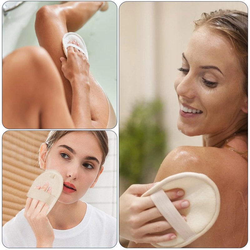 FYRLFB Loofah Sponge Pads & Body Sponges Scrubber, Natural Loofah Exfoliating Body Scrubber for Men and Women, Luffa Sponge to Clean & Relax Your Body Deeply (4 Pack)