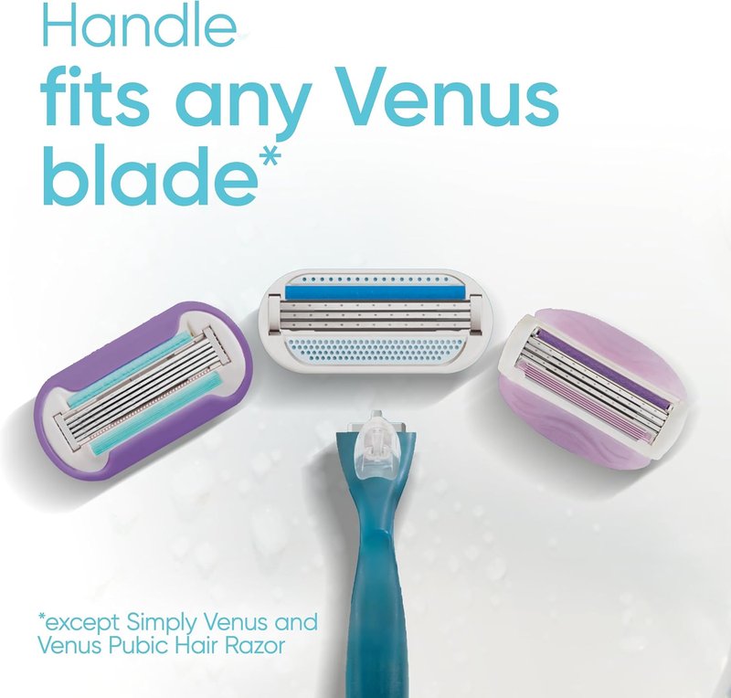 Gillette Venus Smooth Women's Razor - Soft-Grip Handle + 6 Refills for Effortless Shaving
