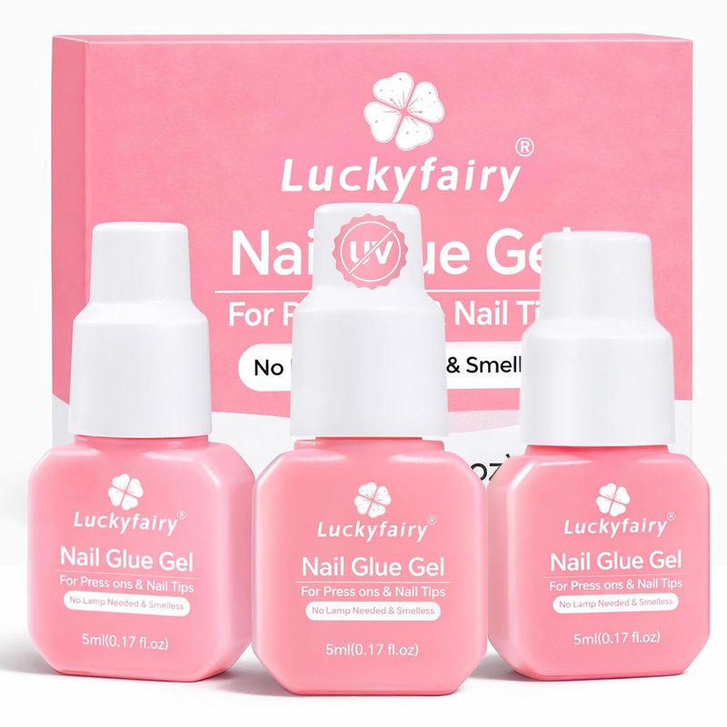 Skiennix Gel Nail Glue - Super Strong, Fast-Curing Formula | Travel-Size 5ml for Press-On & Acrylic Nails (3PCS)
