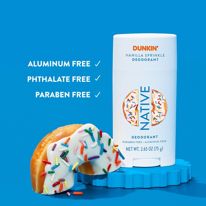 Native Deodorant | Limited Dunkin Donuts Edition | Aluminum Free with Baking Soda, Probiotics, Coconut Oil and Shea Butter | Vanilla Sprinkle 2.65oz