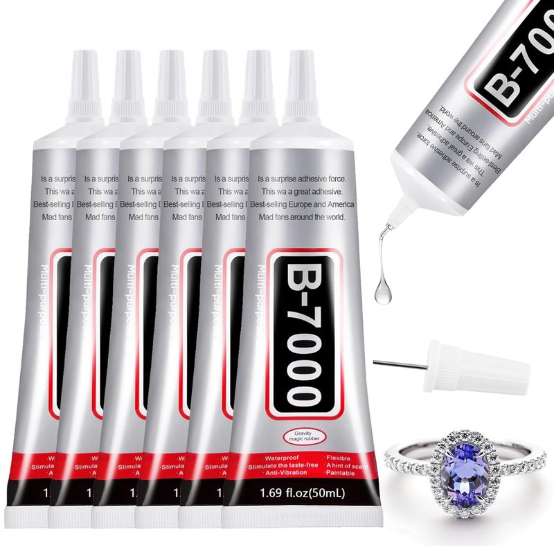 6 PCS 50ml B7000 Glue Clear with Precision Tip, Bedazzling Glue, Rhinestone Glues, Craft Glues, Jewelry Making, Nail Art, DIY, Makeup, Shoes
