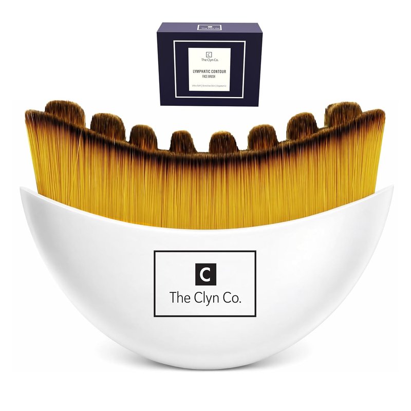 Lymphatic Contour Face Brush - Ultra Soft Bristles for Lymphatic Drainage | Ergonomic Design for Radiant Skin