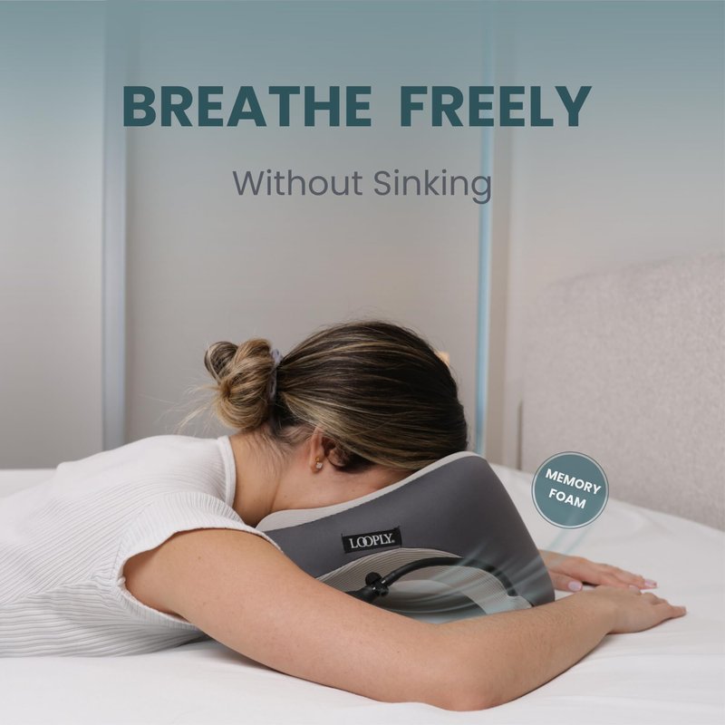 Face Down Pillow for Massage - Massage Headrest Face Cradle for Bed - Adjustable Height Massage Pillow Face Down with Breathable Design - Stomach Sleeping Pillow - Includes 2 Washable Pads