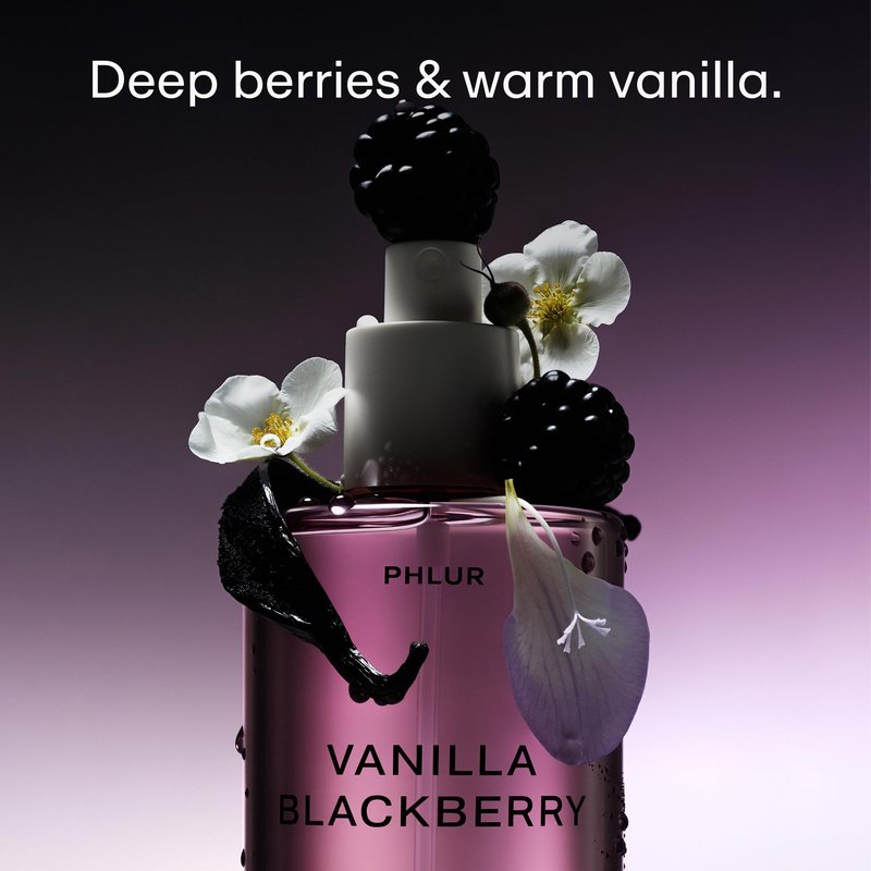 PHLUR Vanilla Blackberry Body Mist, 3 Fl Oz - Hair and Body Perfume for Women, Vanilla Perfume Body Spray with Blackberry, Raspberry Blossom and Warm Amber Fragrance