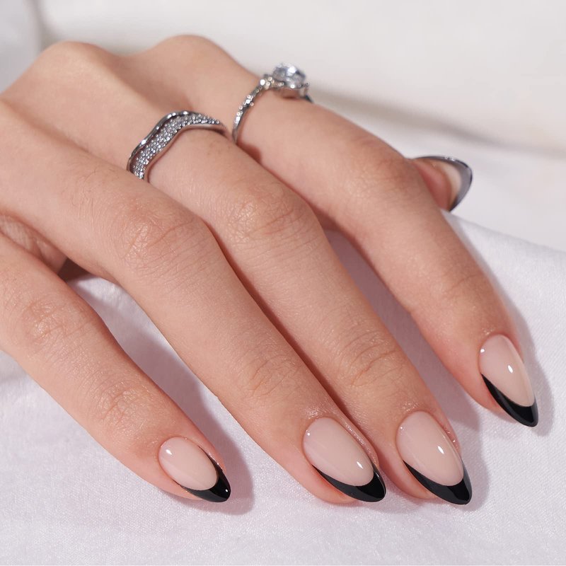 BTArtbox Press On Nails Short - Mocha Hypnotic, Almond Brown Spakly Cat Eye Press On Nails with Glue and Adhesive Tabs for Women, Soft Gel Glue On Nails in 16 Sizes - 32 Stick On Nails Kit