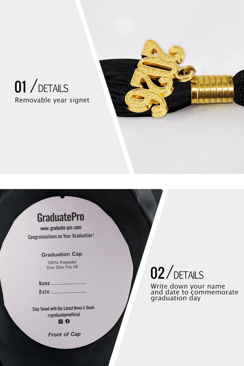 GraduatePro Matte Graduation Cap and Gown 2026 Set Bulk with Tassel for High School & College Black 48