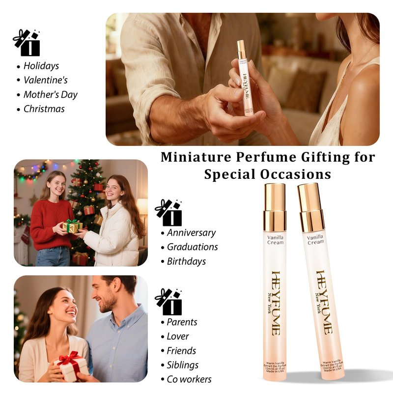 Pheromones Perfumes for Women Mini: Long Lasting Extrait De parfum - Creamy Vanilla Perfume Oil with Citrus Accents & Warm Amber Musk Blend - Strong Intensity Travel Size Spray 0.41 fl Made in USA