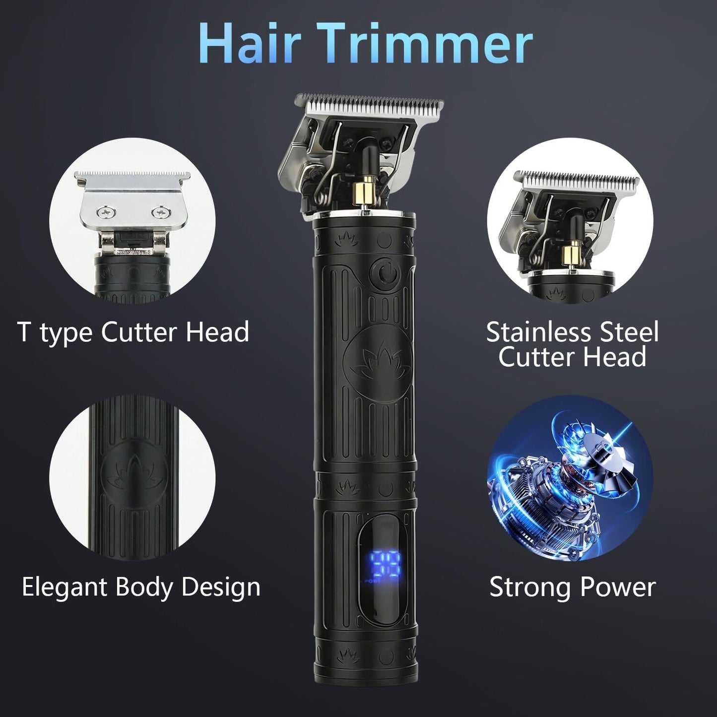 Soonsell Hair Clippers for Men,Professional Barber Clippers and Trimmer Set,Mens Cordless Hair Clipper for Barber,T-Blade Trimmer Set