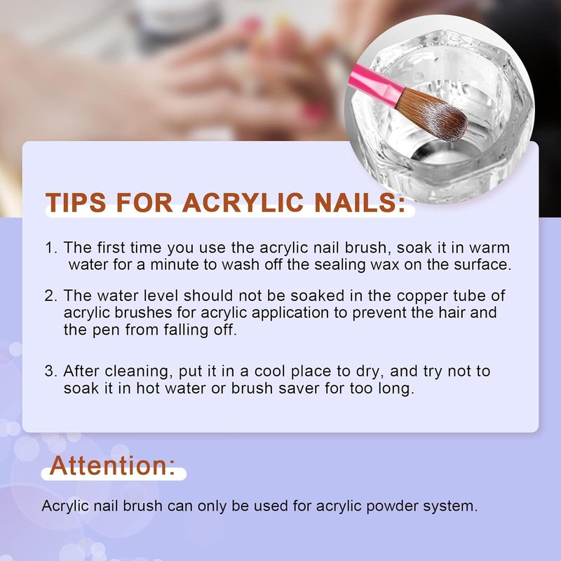 Acrylic Nail Brush Set - 7PCS Rainbow Wooden Handle Brushes for Acrylic Application | Sizes 6-18
